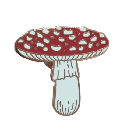 Large Amanita Muscaria pin bade.